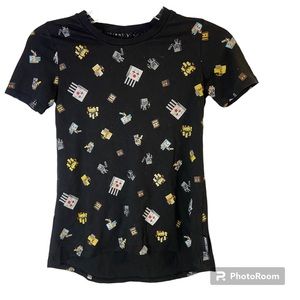 Minecraft designed by Jinx unisex black crew neck short sleeve big kids medium